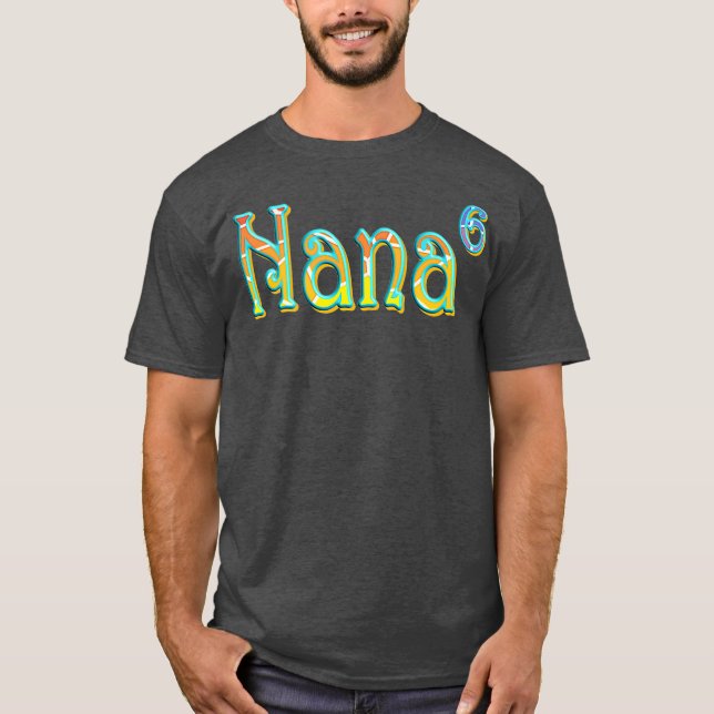 T-shirt Nana de 6 grand-mère de six bébés Faire-part (Devant)