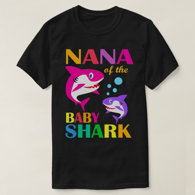 T-shirt Nana De La Bébé Birthday Shark Nana Shark Mother' (Design devant)