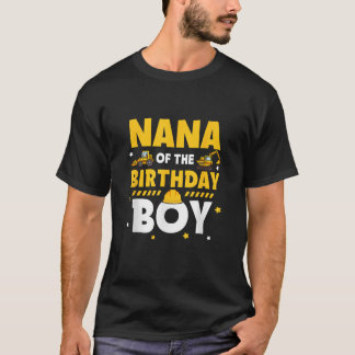 T-shirt Nana De L'Anniversaire Boy Construction Ouvrier Fa