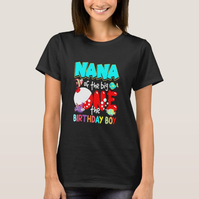 T-shirt Nana De L'Anniversaire Garçon Pêche Anniversaire (Devant)