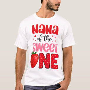 T-shirt Nana De Sweet One Strawberry Anniversaire Famille 