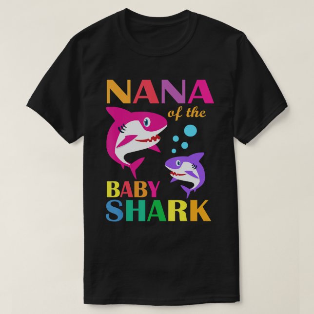 T-shirt Nana Du Bébé Requin Anniversaire Nana Shark Mother (Design devant)