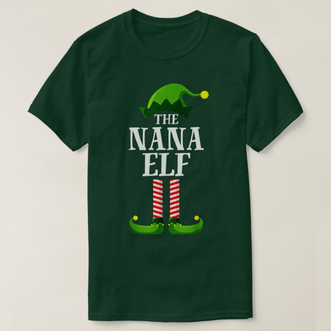 T-shirt Nana Elf Matching Family Group Christmas Party Paj (Design devant)
