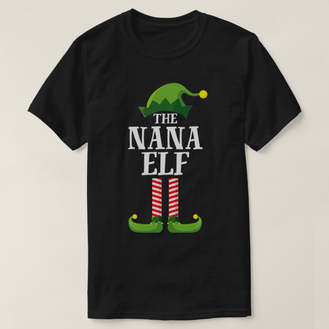 T-shirt Nana Elf Matching Family Group Noël (Design devant)
