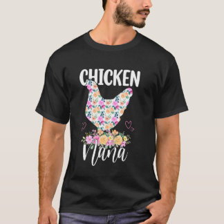 T-shirt Nana Fleurie Maman Maman Maman Mères Poulet Mignon