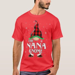T-shirt Nana Gnome Buffalo Plaid Correspondant Famille Noë