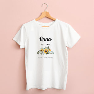 T-shirt Nana Jolie tournesol rustique et noms