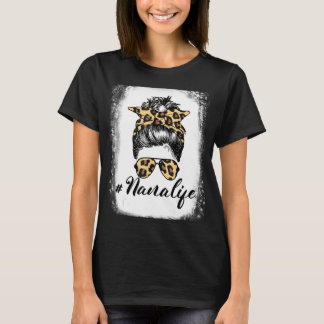 T-shirt Nana Life Leopard Messy Bun Nana Life Bleached Tee