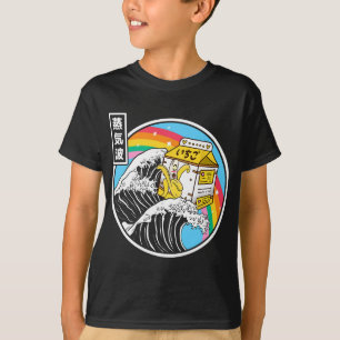 T-shirt Nana Milk Surfant sur la Vague de Kanagawa Kawaii
