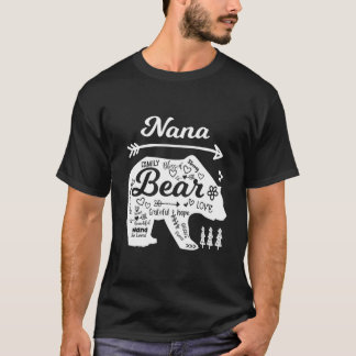 T-shirt Nana Mots D'amour Ours Avec Doodle Grand-mère
