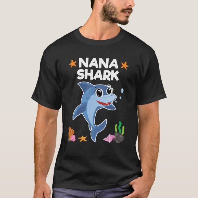 T-shirt Nana Shark Grand-mère Anniversaire Fête des mères  (Devant)