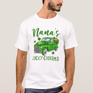 T-shirt Nana's Lucky Charm Green Truck Shamrocks St Patric