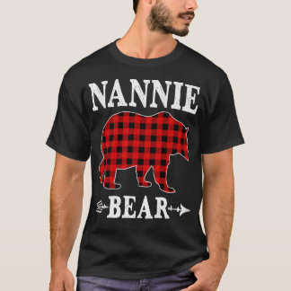 T-shirt Nannie Bear Pyjama de Noël Rouge Plaid Buffalo Fam
