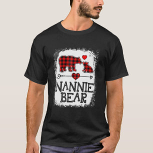 T-shirt Nannie Bear Pyjama de Noël Rouge Plaid Buffalo Fam