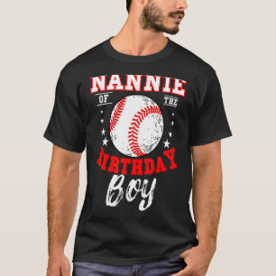 T-shirt Nannie De L'Anniversaire Boy Baseball Thème Annive