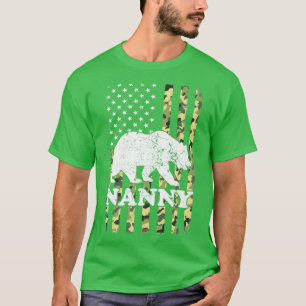 T-shirt Nanny Bear Camping Randonnée Camouflage USA Americ