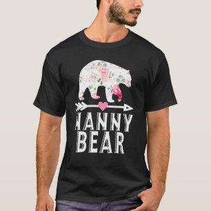 T-shirt Nanny Bear Maman Grand-mère Floral Bonne fête des 