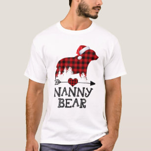 T-shirt Nanny Bear Pajama de Noël Red Plaid Buffalo Fami