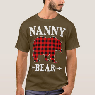 T-shirt Nanny Bear Pajama de Noël Red Plaid Buffalo Fami