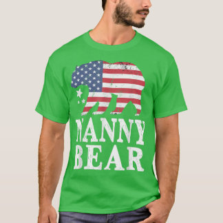 T-shirt Nanny Bear Patriotique Drapeau Correspondant Famil