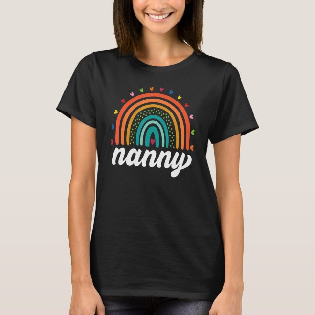 T-shirt Nanny  Boho Rainbow Back To School Grandma Appreci (Devant)