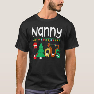 T-shirt Nanny Claus Père Noël Tree Lights Reinder Noël F