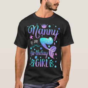 T-shirt Nanny De La Fille D'Anniversaire Sirène De Famille