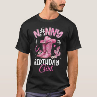 T-shirt Nanny Of The Birthday Girl Pink Cowgirl Western Co