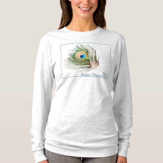 T-shirt nano de douille de Hanes de 0101 paons (Devant)