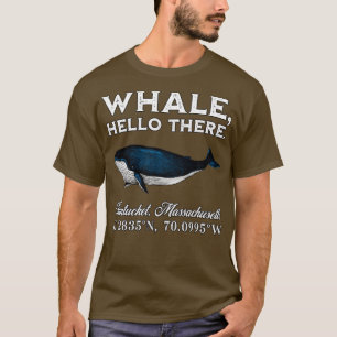 T-shirt Nantucket Massachusets Baleine Hello There Coordon