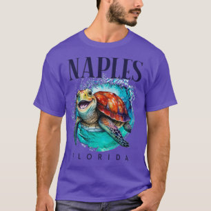 T-shirt Naples Florida Aquarelle Happy Sea Turtle