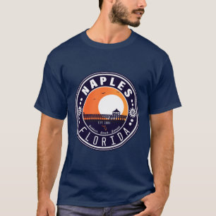 T-shirt Naples Florida Beach Retro Sunset Pier 80s