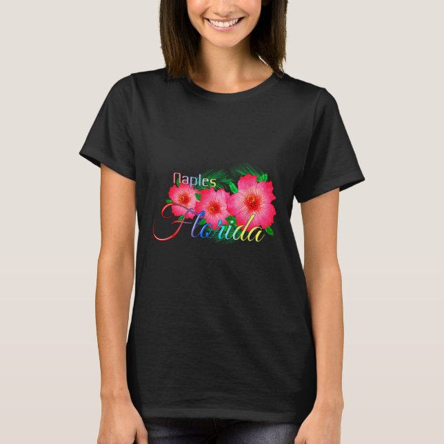 T-shirt Naples Florida Fleurs tropicales Vacances en famil (Devant)