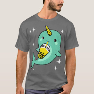 T-shirt Narwhal Boba Buble Thé Lover Anime Enfants Cadeaux