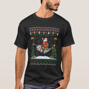 T-shirt Narwhal Ugly Xmas Cadeau Père Noël Riding Narwhal