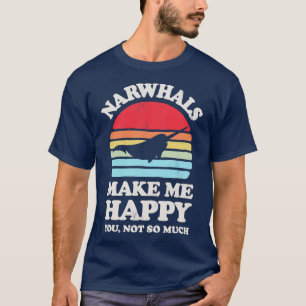 T-shirt Narwhals me rendent heureux Sunset Retro pour homm