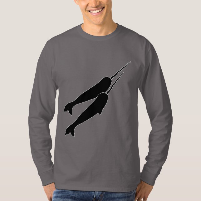 T-shirt Narwhals mignon nageant ensemble la silhouette (Devant)