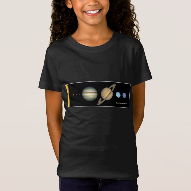 T-Shirt NASA Solar System Planet Tailles Graphique Girl (Devant)