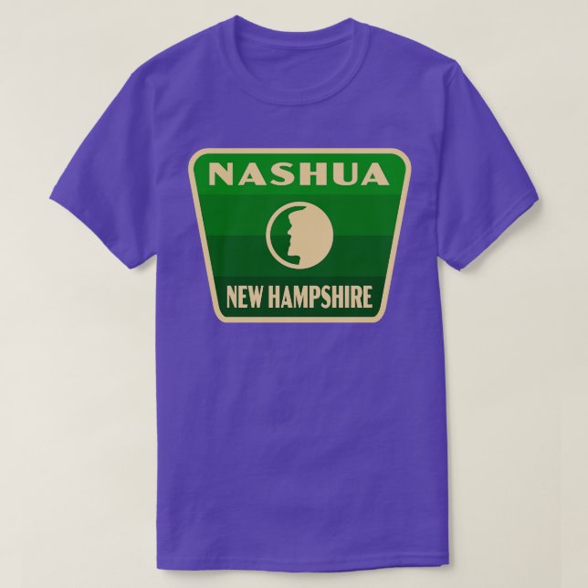 T-shirt Nashua New Hampshire Retro Badge Vert (Design devant)