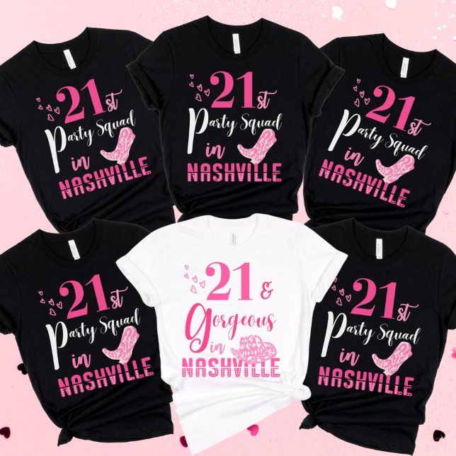 T-shirt Nashville 21e équipage fille anniversaire (Nashville 21st Birthday Squad)