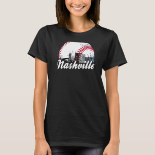 T-shirt Nashville Baseball Skyline Retro Nashville Citysca