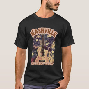 T-shirt Nashville Tennessee Guitare Country Music City Gui