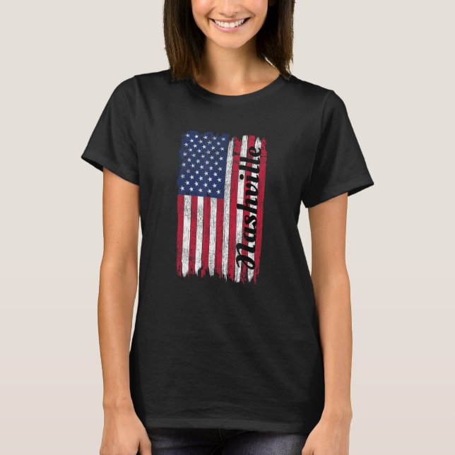 T-shirt Nashville Tennessee Nashvi, patriotique du drapeau (Devant)
