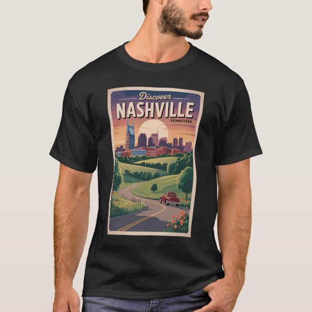 T-shirt Nashville Tennessee Southern Road Travel Art (Devant)