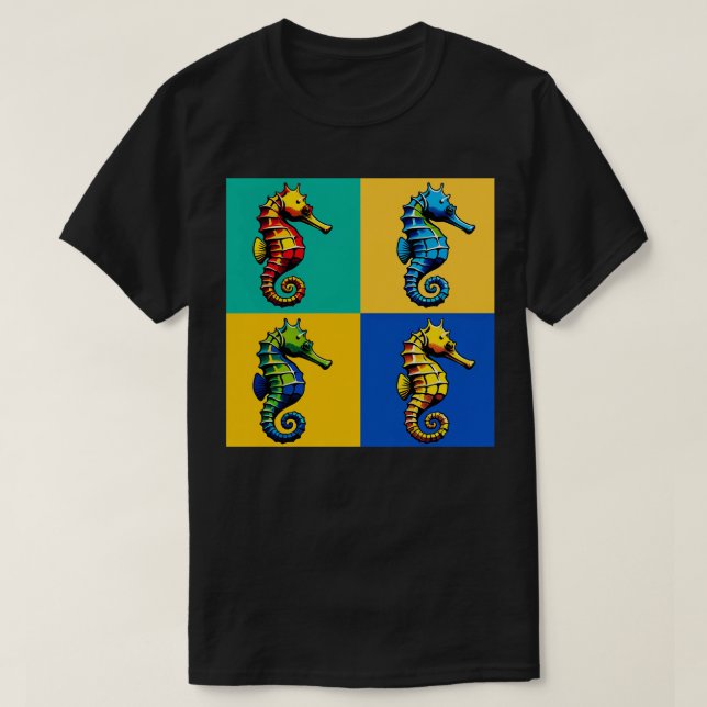 T-shirt Naso Seahorses Art tendance Marine Life (Design devant)