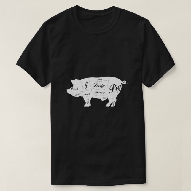 T-shirt Nasty Hungry Dirty Pig Fun Gay (Design devant)