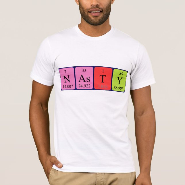 T-shirt Nasty périodique nom de la table chemise (Devant)