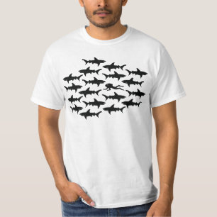 T-shirt Natation de plongeur autonome avec des requins
