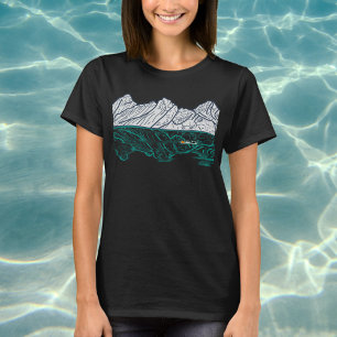 T-shirt Natation sauvage eau libre avec montagnes et lac