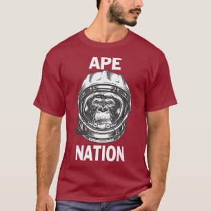 T-shirt Nation Ape À La Lune Stock De Mains Diamants